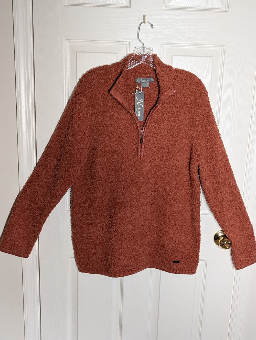 NATURAL REFLECTIONS Women’s Zip-Up Sherpa Pullover in Rust
